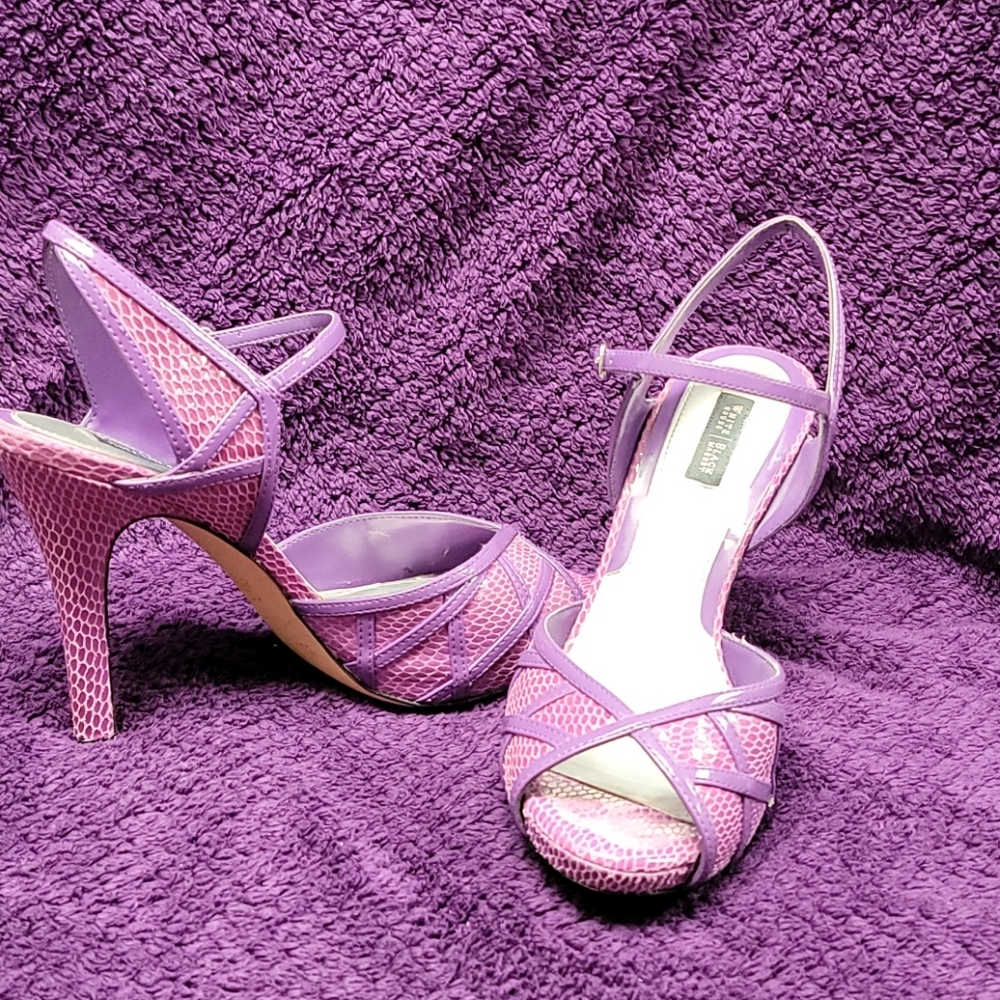 White House Black Market Strappy Heels.  Purple